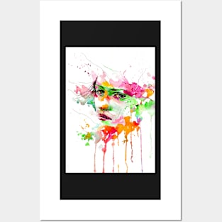 Watercolour art woman face color watercolor Posters and Art